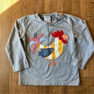 Three Sisters Boutique Boy’s Patchwork Rooster Long Sleeve T-shirt